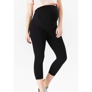 Belly Bandit Bump Support Capri Leggings Black Womens Maternity Small